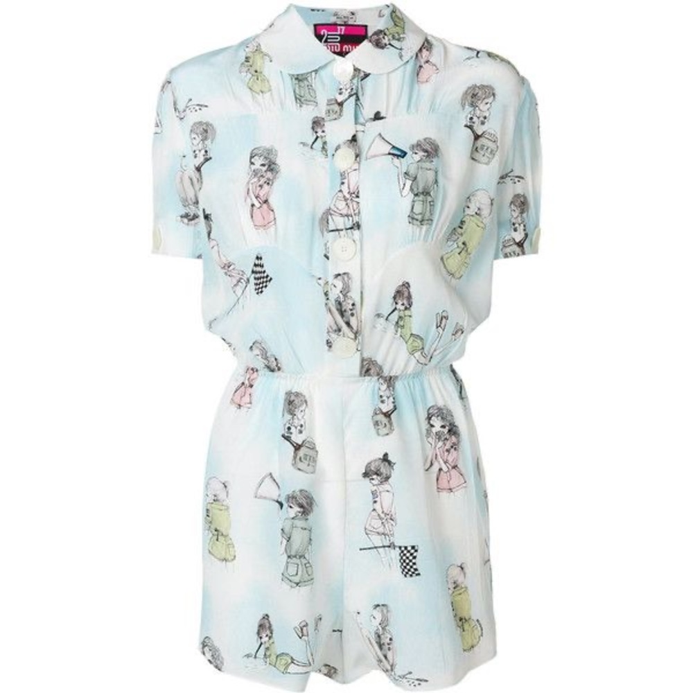 Miu Miu Silk Romper - Size Small